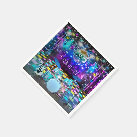 POP STAR PARTY Verjaardagsmuziek Dans Servetten (Hoek)