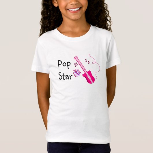 Pop Star Pink Guitar T-shirt (Voorkant)
