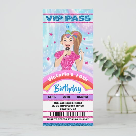 Pop Star Singer VIP-kaartjes Birthday Kaart (Staand voorkant)