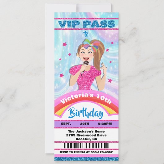 Pop Star Singer VIP-kaartjes Birthday Kaart (Voorkant)