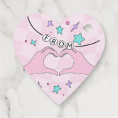 Pop Star Verjaardag Hart Favoriet Dank u Label (Achterkant)