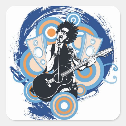 Pop Star Vierkante Sticker (Voorkant)