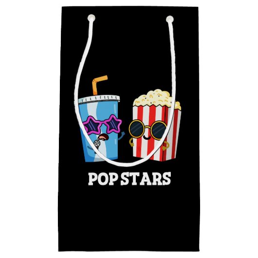 Pop Stars Funny Snack Pun Dark BG Klein Cadeauzakje (Voorkant)