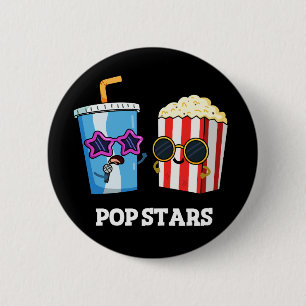 Pop Stars Funny Snack Pun Dark BG Ronde Button 5,7 Cm
