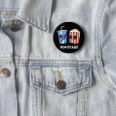 Pop Stars Funny Snack Pun Dark BG Ronde Button 5,7 Cm (In situ)