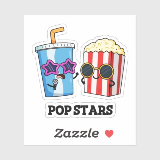 Pop Stars Funny Snack Pun Sticker (Vel)