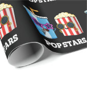 Pop Stars Funny Soda Pop Popcorn Pun Dark BG Cadeaupapier (Rol Hoek)