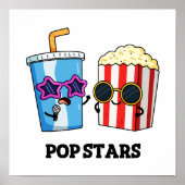 Pop Stars Funny Soda Pop Popcorn Pun Poster (Voorkant)