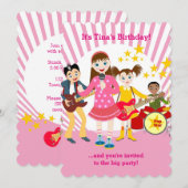 Pop ster girl op uitnodiging (Voorkant / Achterkant)