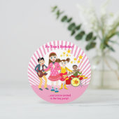 Pop ster girl op uitnodiging (Staand voorkant)