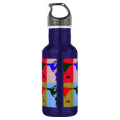 Pop stijl Wereldkaart Waterfles (Achterkant)