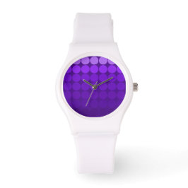 Pop Stippen Lila op Paarse cirkels Witte Horloge
