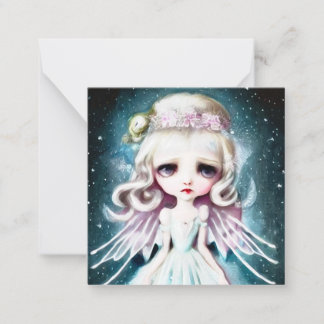 Pop Surrealisme Blond Meisje Notitiekaartje