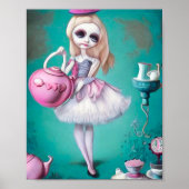 Pop Surrealisme Geschilderde Alice & Tea Pot Poster (Voorkant)