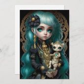 Pop Surrealisme, Gothic Girl, Low Brow Kaart (Voorkant / Achterkant)