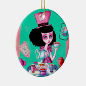 Pop Surrealisme Mad Hatter Girl Keramisch Ornament (Rechts)
