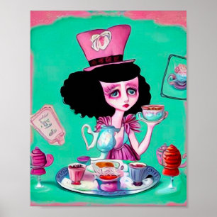 Pop Surrealisme Mad Hatter Girl Poster