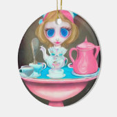 Pop Surrealisme Painted Wonderland Tea Party Keramisch Ornament (Links)