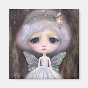 Pop Surrealisme Vintage Verdrietige Fee Pop Magneet