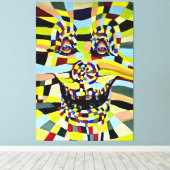 Pop Surrealisme Waterverf Hedendaagse Clown Joker Canvas Afdruk (Insitu (Houten vloer))