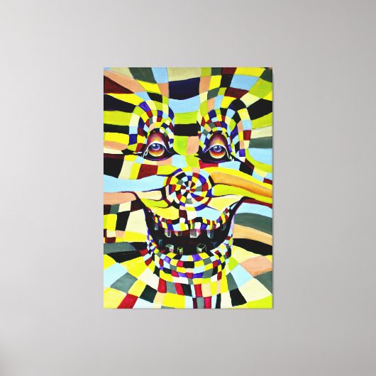 Pop Surrealisme Waterverf Hedendaagse Clown Joker Canvas Afdruk (Voorkant)