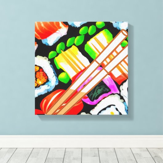 Pop Sushi Canvas Afdruk (Insitu (Houten vloer))