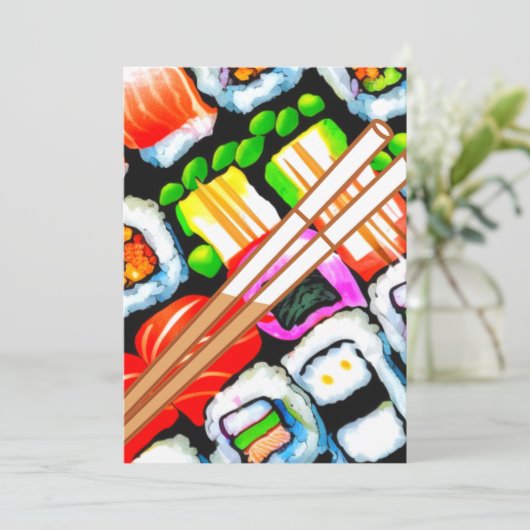 Pop Sushi Feestdagenkaart (Staand voorkant)