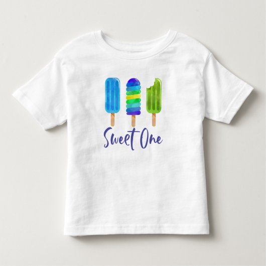 Pop Sweet One 1st Verjaardagsblauw groen Kinder Shirts (Voorkant)