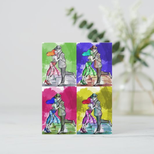 Pop Tango Dancing Briefkaart (Staand voorkant)