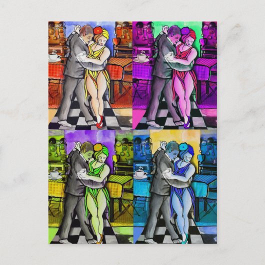 Pop Tango Dancing Briefkaart (Voorkant)