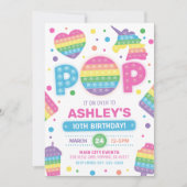 Pop The Birthday Invitation, Pop Rainbow Invite Kaart (Voorkant)