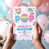 Pop The Birthday Invitation, Pop Rainbow Invite Kaart