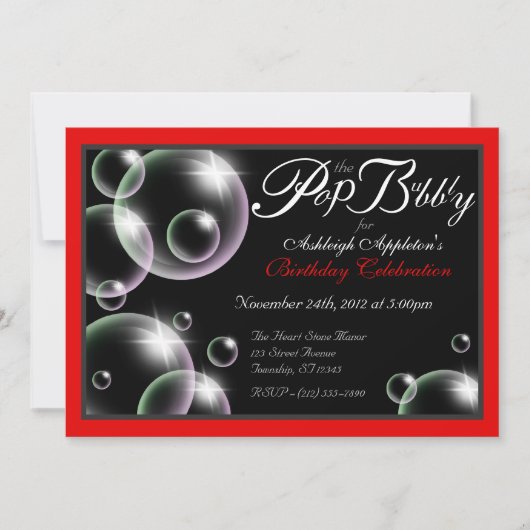 "Pop the Bubble" Uitnodigingen van Classy Birthday (Voorkant)