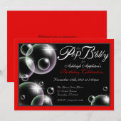 "Pop the Bubble" Uitnodigingen van Classy Birthday (Voorkant / Achterkant)