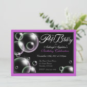 "Pop the Bubble" Uitnodigingen van Classy Birthday (Staand voorkant)