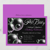 "Pop the Bubble" Uitnodigingen van Classy Birthday (Voorkant / Achterkant)