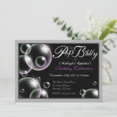 "Pop the Bubble" Uitnodigingen van Classy Birthday (Staand voorkant)