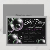 "Pop the Bubble" Uitnodigingen van Classy Birthday (Voorkant / Achterkant)