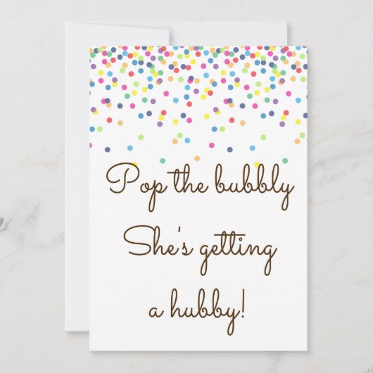 Pop The Bubble ze krijgt een Hubby Sign 5x7" Kaart (Voorkant)