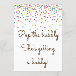 Pop The Bubble ze krijgt een Hubby Sign 5x7" Kaart