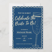 Pop the Bubbly Champagne Theme Bridal Shower  Kaart (Voorkant)