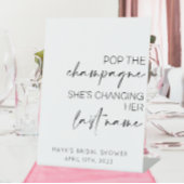Pop The Champagne Bachelorette/Hen Do Sign. Reclamebord Met Voetstuk