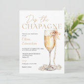 Pop The Champagne Photo QR Code Bridal Shower Kaart (Staand voorkant)
