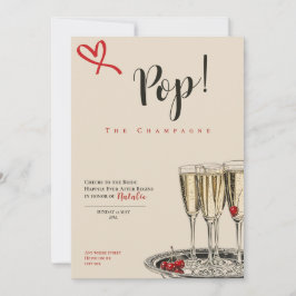 Pop! The Champagne romantic Bridal Shower card Kaart