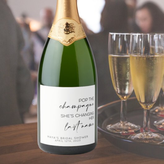 Pop The Sparkling Wine Bachelorette/ Hen Do Sparkling Wijnetiket
