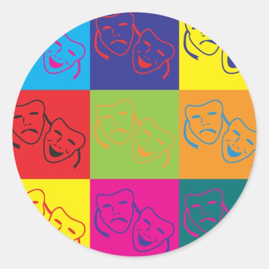 Pop theater Art Ronde Sticker (Voorkant)