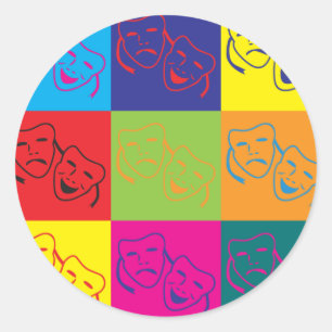 Pop theater Art Ronde Sticker