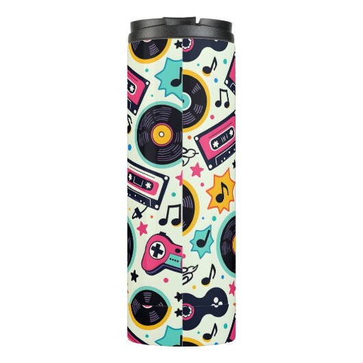 Pop thema waterfles thermosbeker (Achterkant)