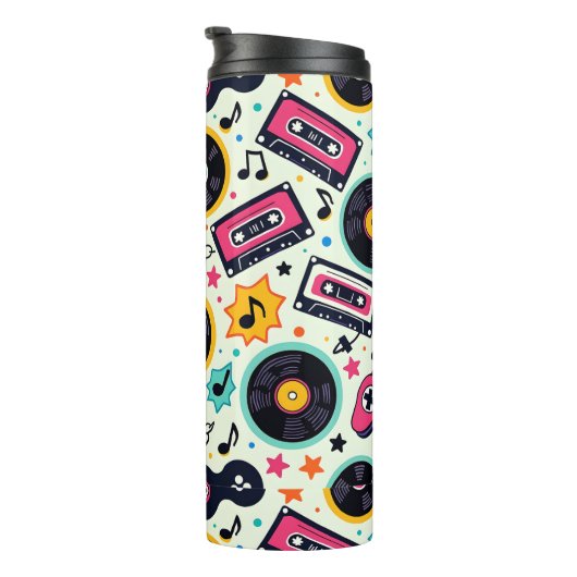 Pop thema waterfles thermosbeker (Geroteerd rechts)