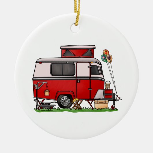 Pop Top Camper | Teardrop-aanhangwagen | Camper Va Keramisch Ornament (Voorkant)